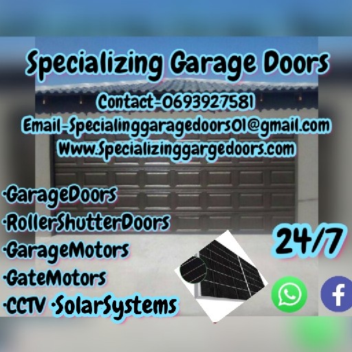 Specializing Garage Doors Logo